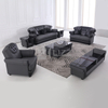 Modernes Wohnzimmersofa aus Leder mit Tisch