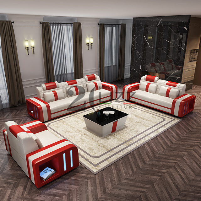 Couch Canvas Led Schnittsofa mit Couchtisch