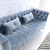 Modernes Sofa aus Samtstoff mit Edelstahlfüßen