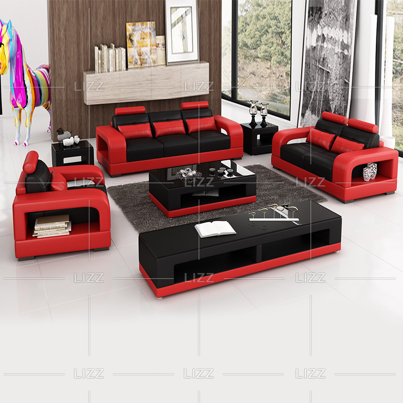 Freizeit-Leder-Wohnzimmersofa mit Stauraum
