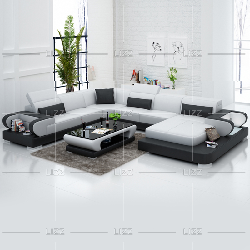 Home Relax Sofa aus schwarzem Leder