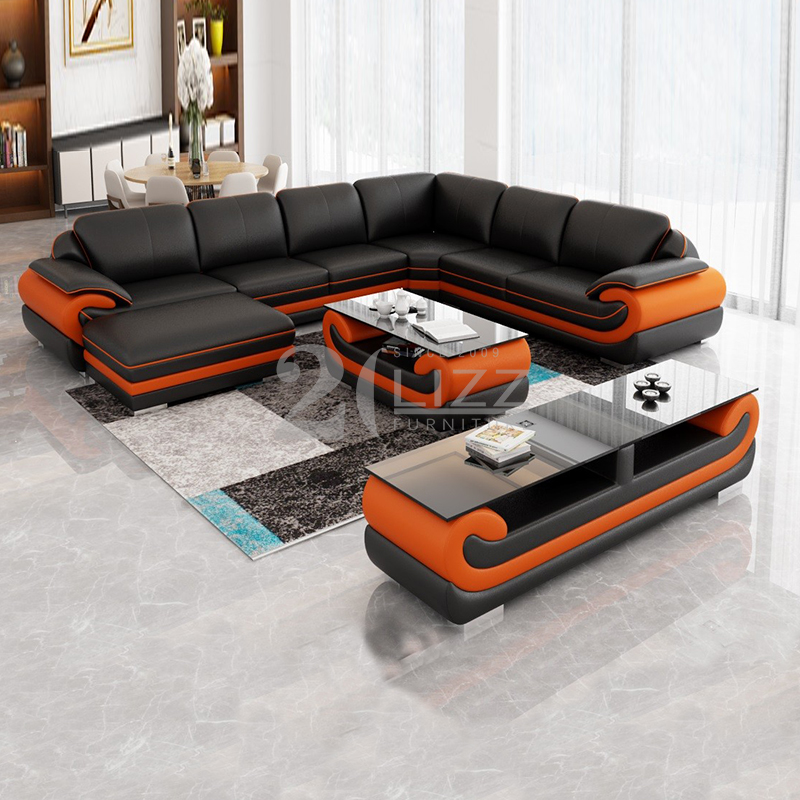 Moslemisches modernes Design-Leder-Schnitt-Wohnzimmer-Sofa
