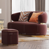 Luxus 3-Sitzer Metallrahmen Stoff Sofa