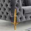 Chesterfield-Stoff-Wohnzimmersofa mit goldenen Beinen