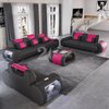 America Leder Wohnzimmer LED-Sofa mit Couchtisch