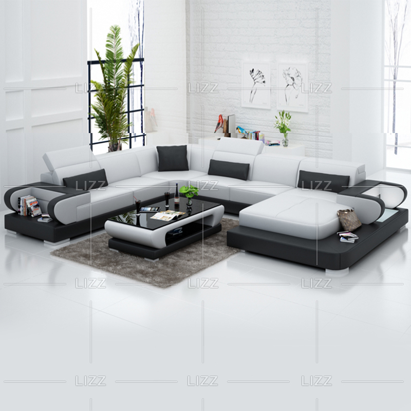 Freizeit-Holzmöbel geführtes Schnittsofa mit Couchtisch
