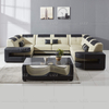 U-förmiges Sofa aus echtem cremefarbenem Leder