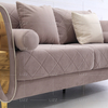 Gebogenes kleines Wohnzimmersofa in Offwhite