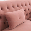 Klassisches kleines rosa Wohnzimmersofa mit Hocker