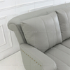 Wohnzimmer voll graues Ledersofa