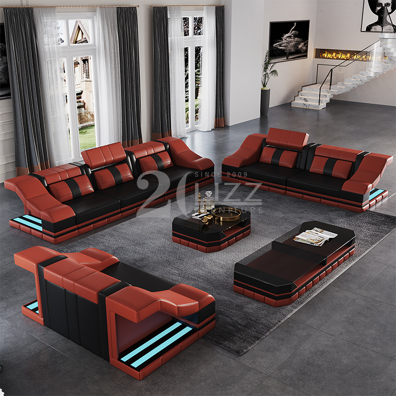 Moderne Leisure Lounge Suite Ledersofa-Set