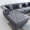 Startseite Europäisches Design Sofa aus grauem Stoff