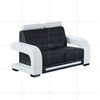 Wohnzimmer Freizeit Schwarz-weißes Ledersofa